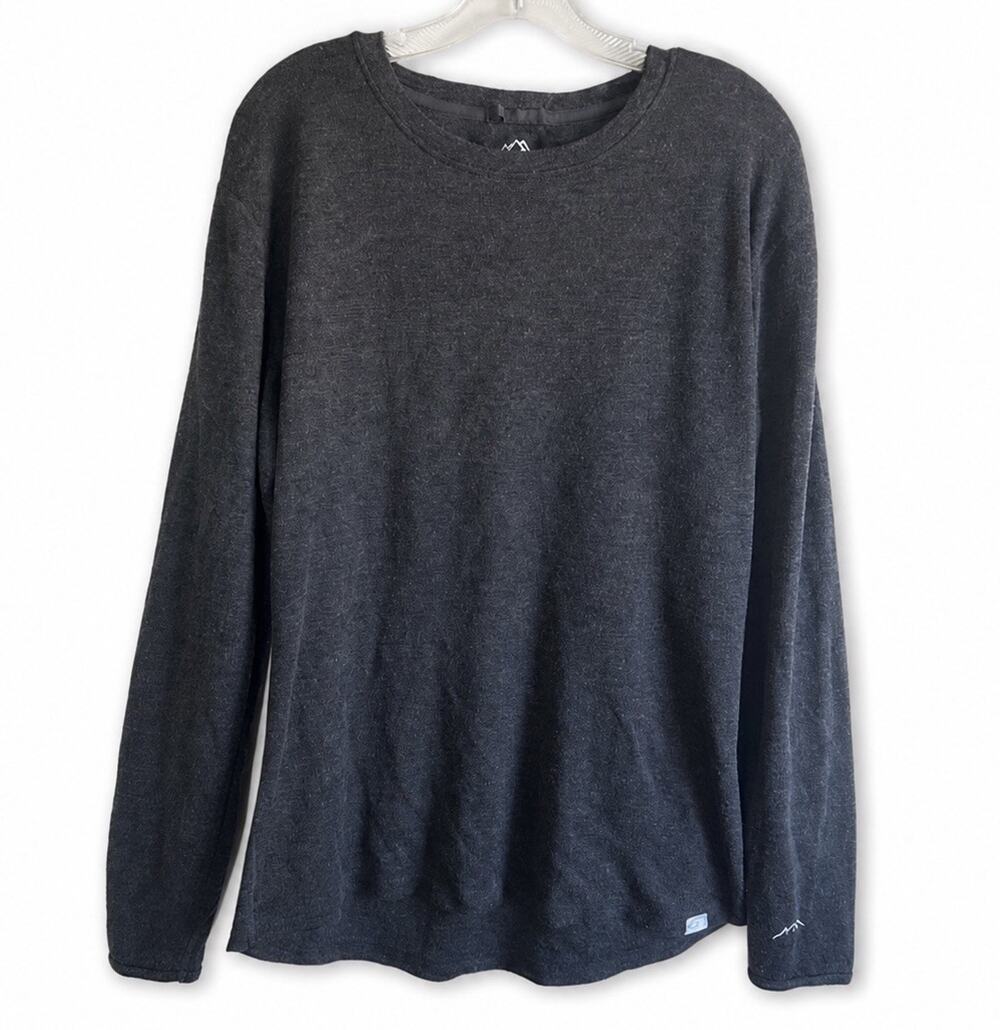 Merino Tech Mens XL Superfine Merino 250 Wool Base Layer Long Sleeve Shirt Gray